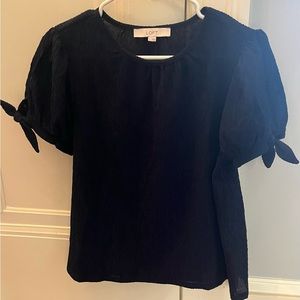 Loft navy shirt with short sleeves and bows